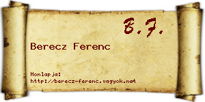 Berecz Ferenc névjegykártya