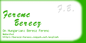 ferenc berecz business card